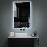 Specchio LED Verticale | Pulsanti touch | Funzione anti-appannamento | Luce bianca fredda - Reyze Serie Good Vibes Modello 4